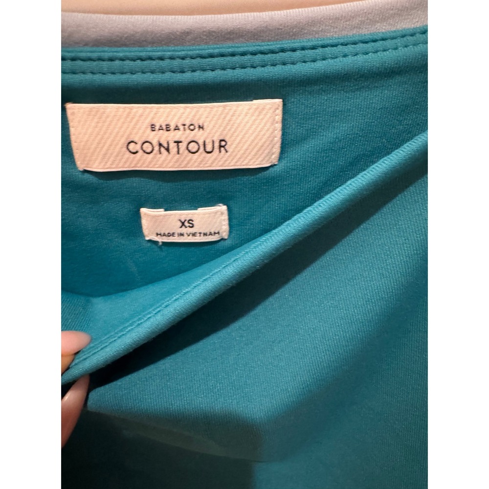 Aritzia Babaton Original Contour Manner Short Sleeve Squareneck Bodysuit Teal - Picture 3 of 4